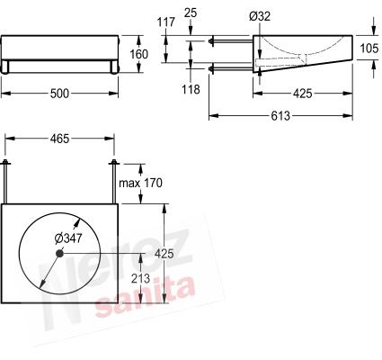 Nerez umyvadlo Franke KWC HDTX455