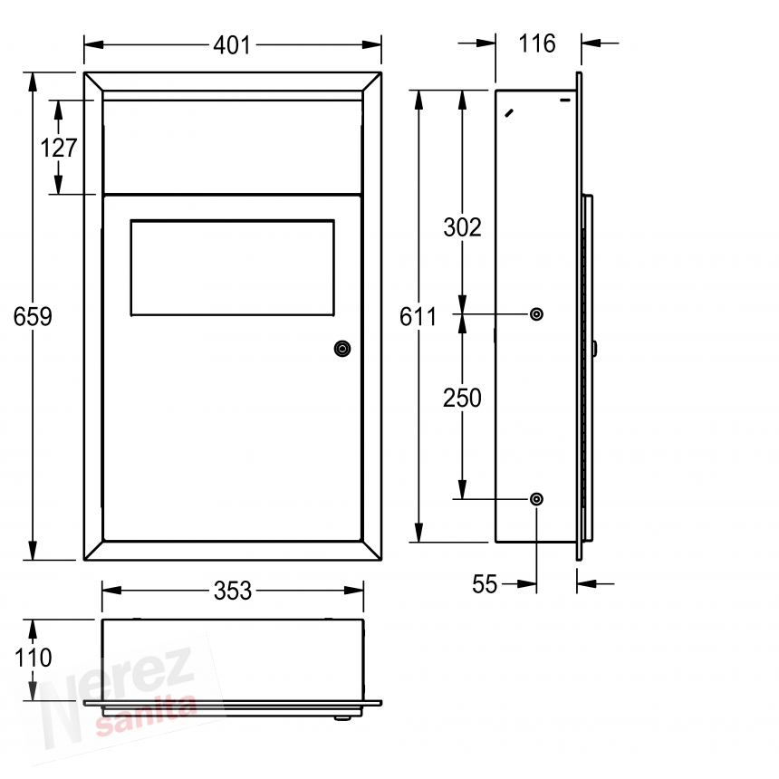Odpadkový koš  Franke KWC RODX612E vestavný