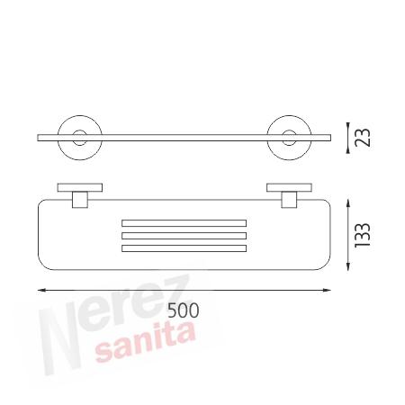 Police rovná, nerez úchyt UNM X350-10