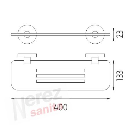 Police rovná, nerez úchyt UNM X340-10