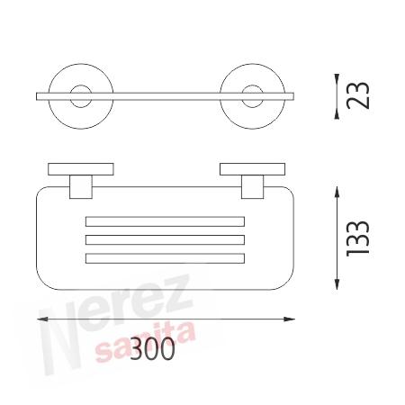 Police rovná, nerez úchyt UNM X330-10