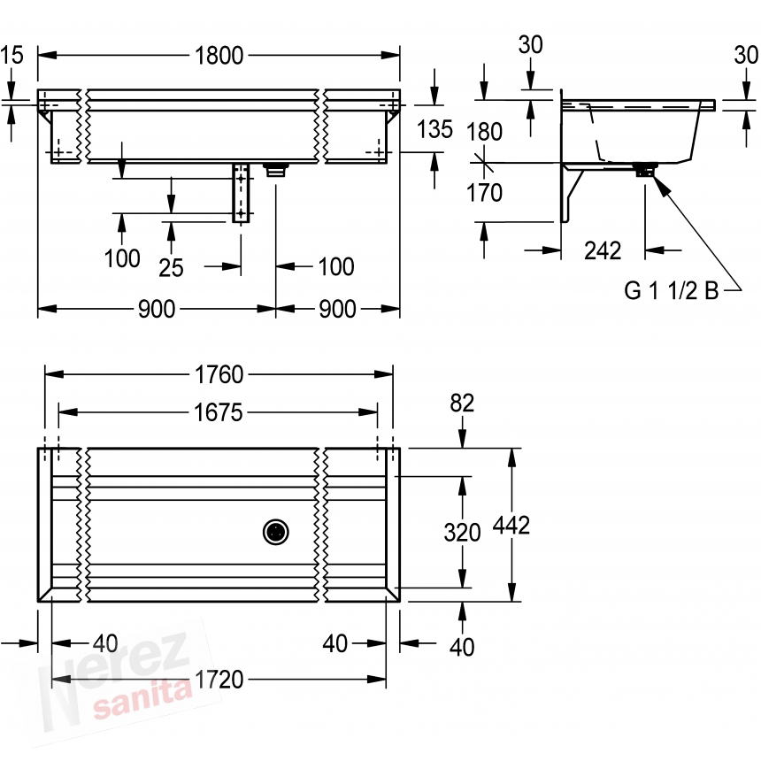 Nerez mycí koryto KWC Planox PL16T