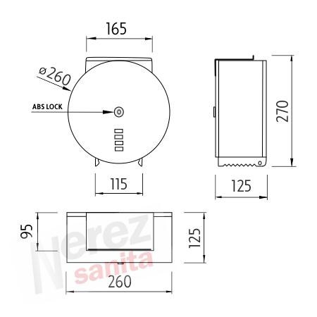 Zásobník toaletního papíru s policí nerez HPM 27055-T-10