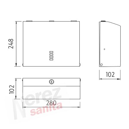 Zásobník papírových ručníků nerez malý HPM 27080-S-10
