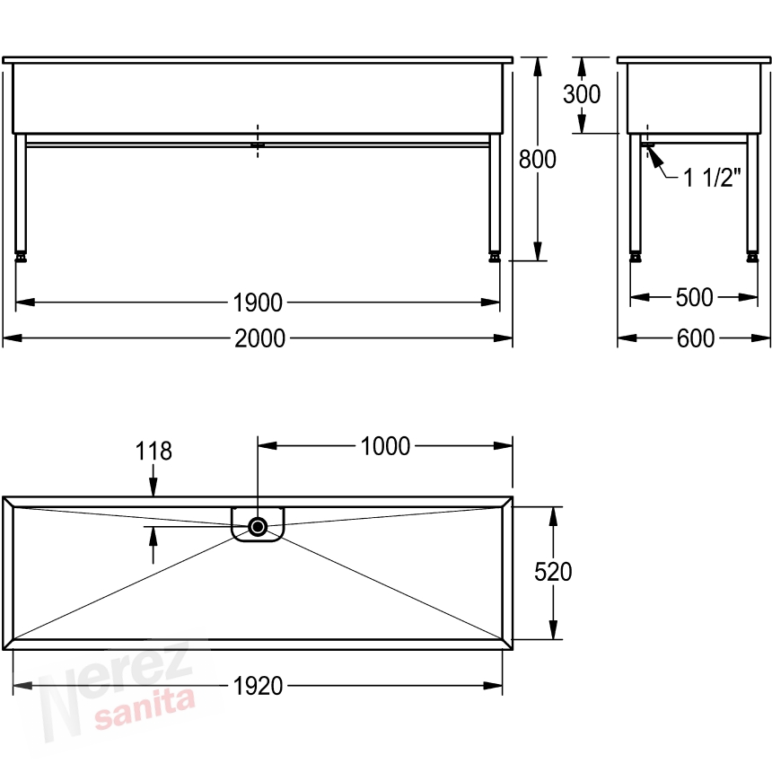 Dílenský nerez dřez Franke KWC SIRX753