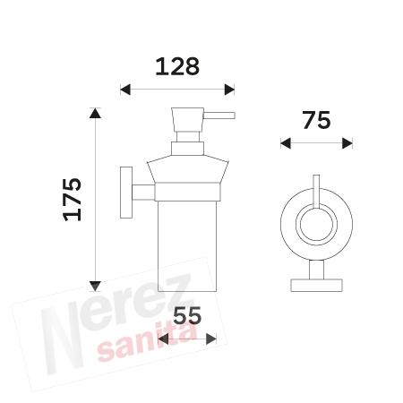Dávkovač tekutého mýdla, nerez UNM 13031KU-T-10