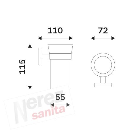 Držák na kartáčky, nerez UNM 13058KU-10
