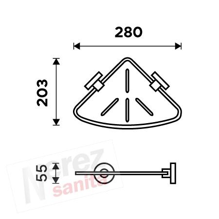 Rohová police lXl, nerez UNM X208-10