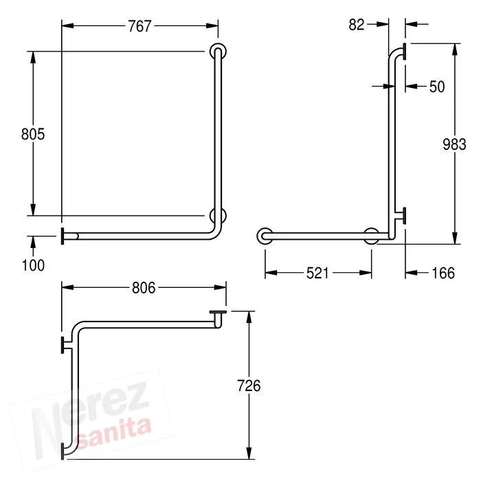 Madlo rohové Franke KWC CNTX50WL