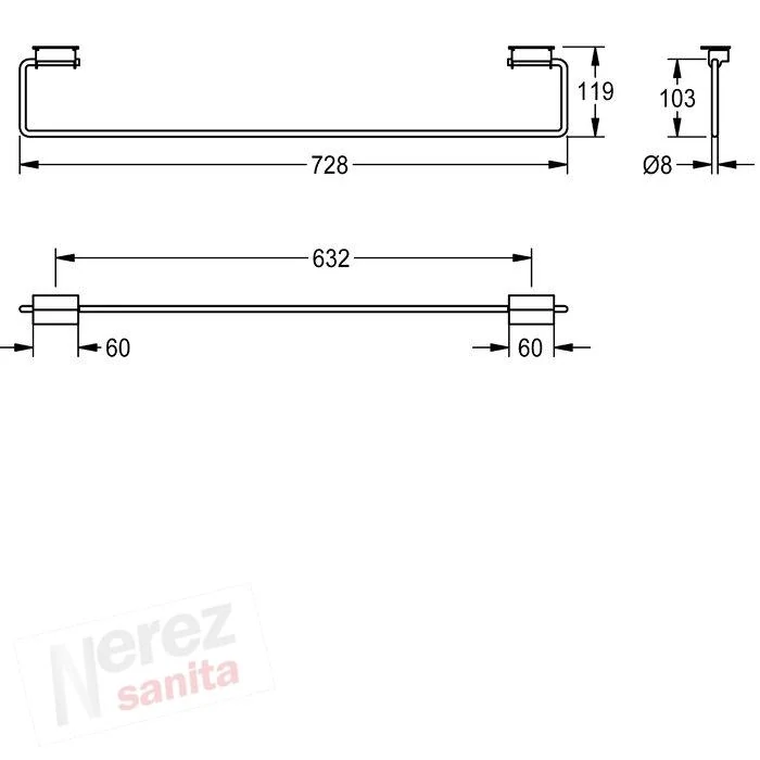 Věšák na ručníky KWC TB80