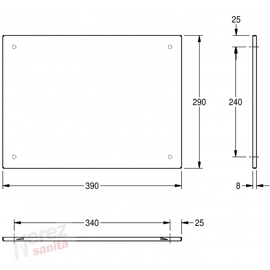 Zrcadlo nerez Franke KWC M400HD antivandal