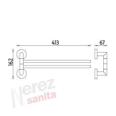 Držák na ručníky otočný nerez UNM 13096-10